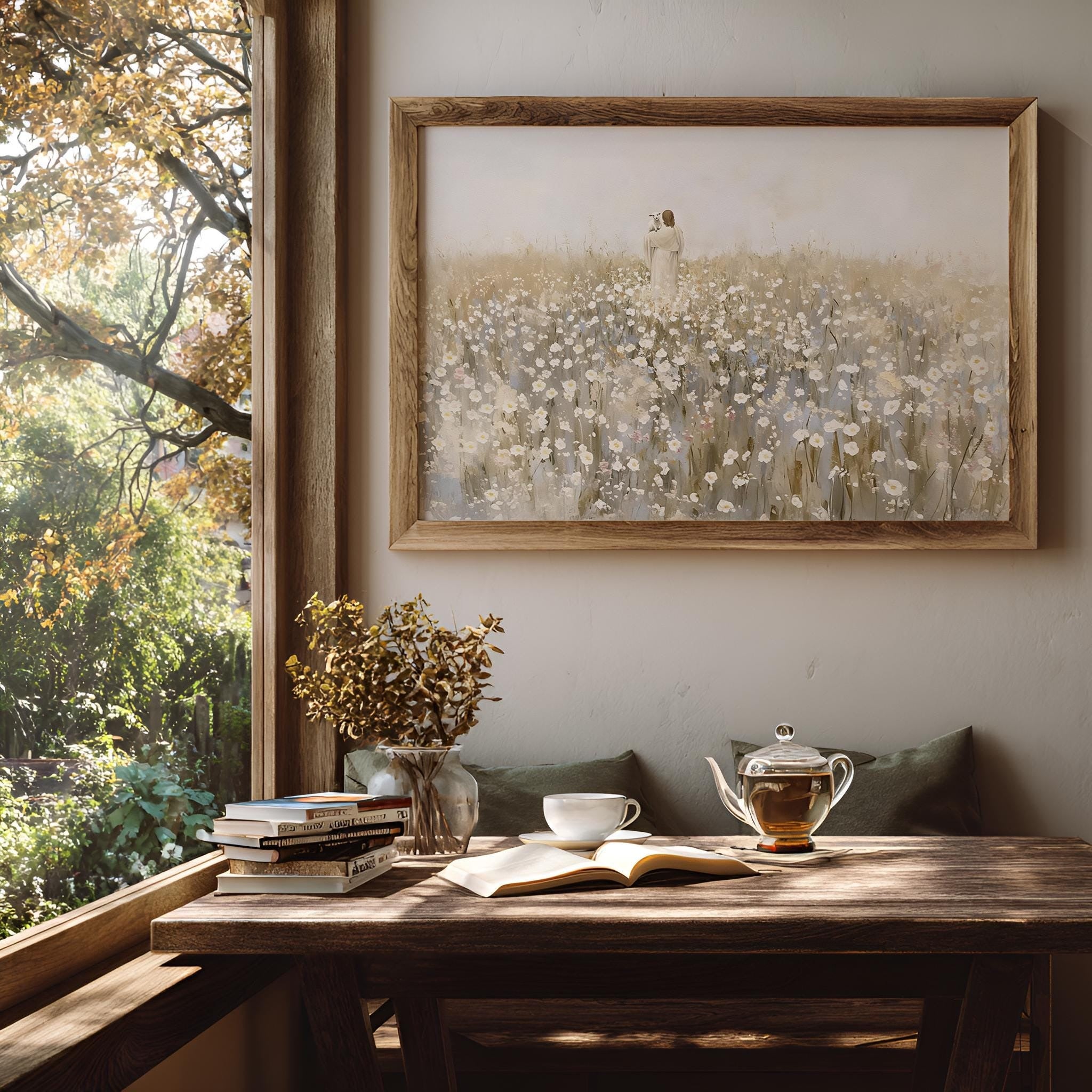 Jesus and Lamb Printed Poster, Carry You Home, Lost sheep, Jesus Leaves the 99, The Good Shepherd, Christian Home Decor